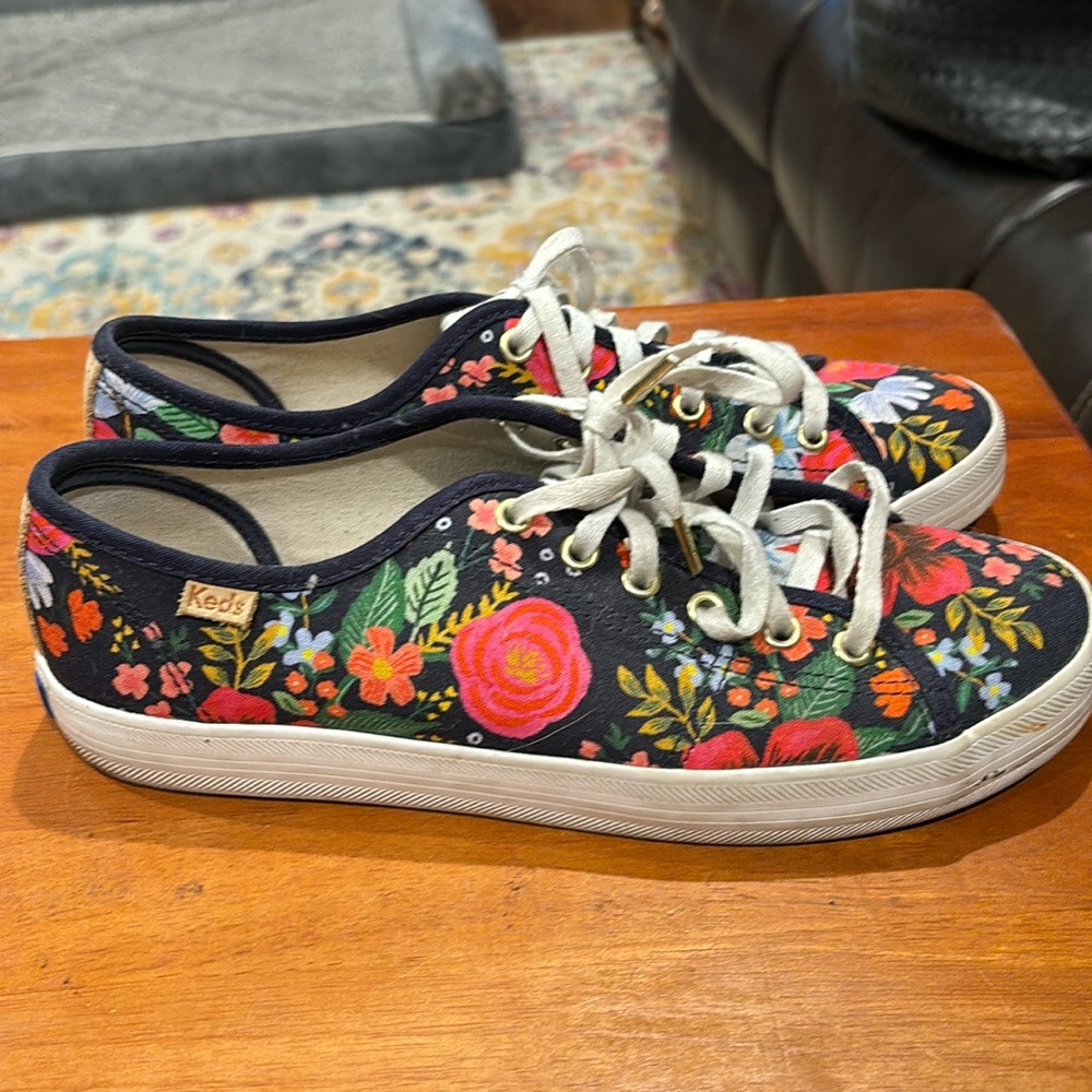 Keds x rifle paper canvas sneakers Size 7.5